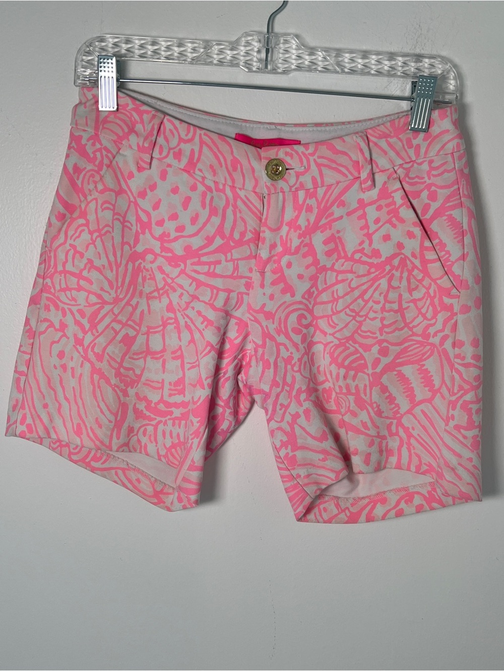 EUC! Lilly Pulitzer 7″ Jayne Short Pelican Pink Size 00